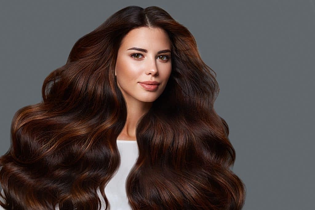 Woman with long, flowing, healthy hair.